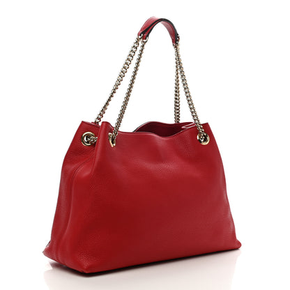 Gucci Cellarius Calfskin Medium Soho Chain Shoulder Bag Vibrant Red 3 of 14