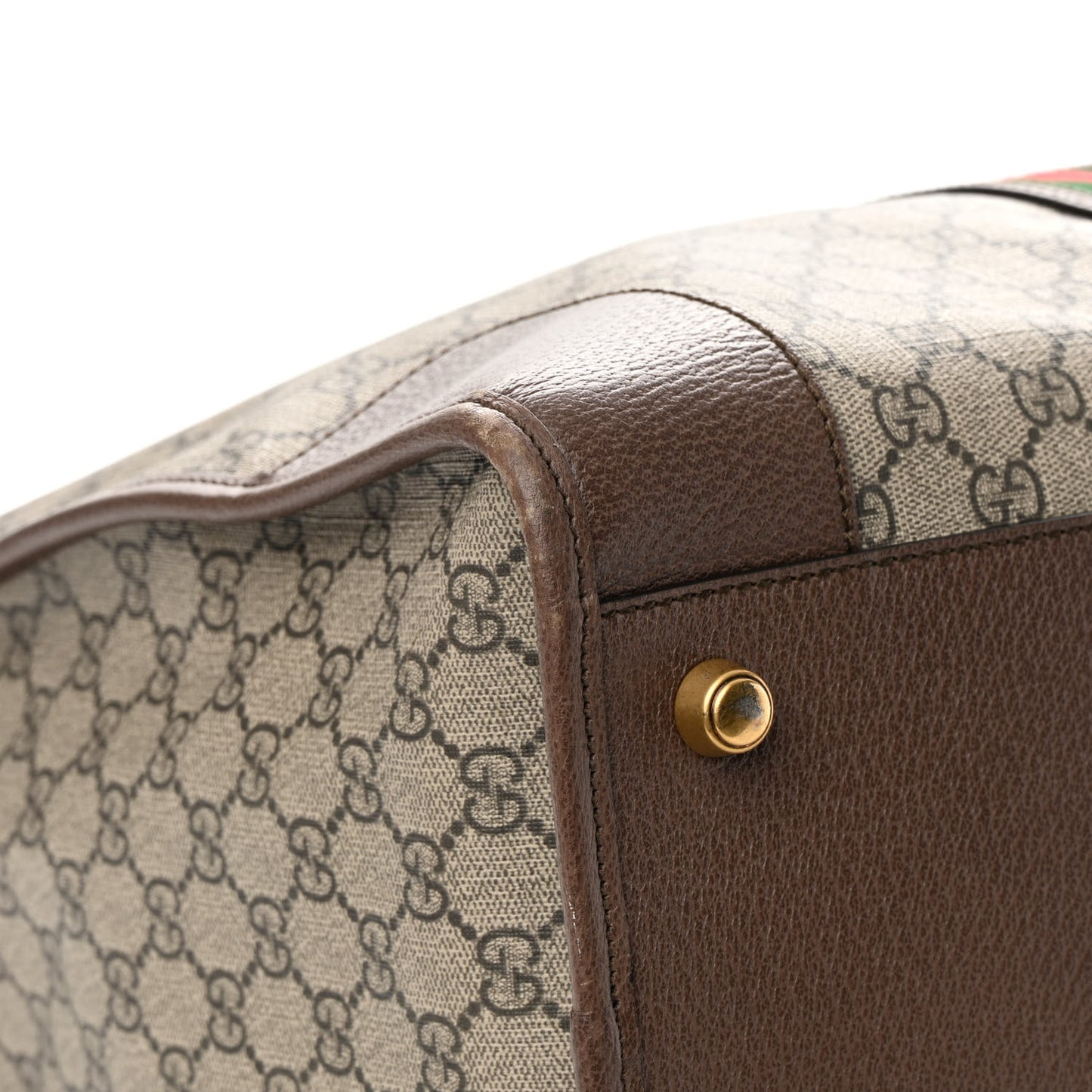 GG Supreme Monogram Web Large Ophidia Carry-On Duffle Bag Beige New Acero