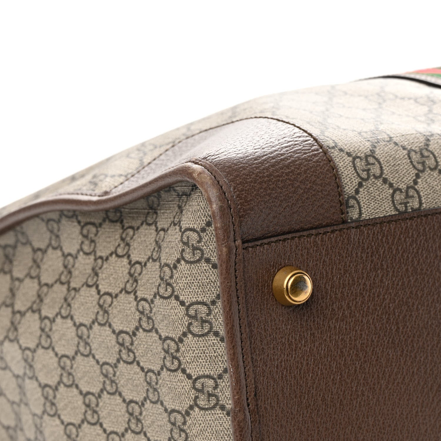 Gucci GG Supreme Monogram Web Large Ophidia Carry-On Duffle Bag Beige New Acero 9 of 18