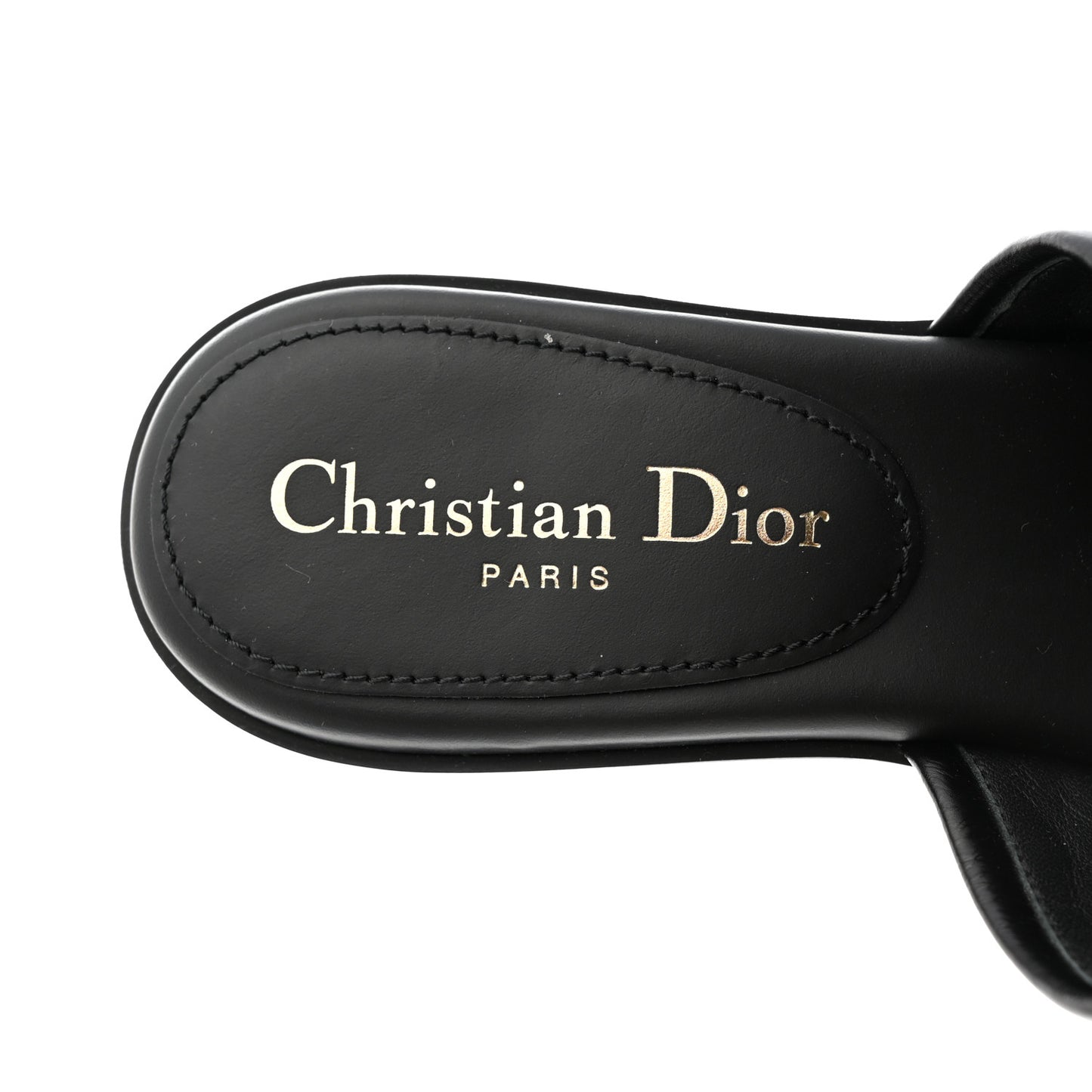 Calfskin Cannage Quilted Dio(r)evolution 80mm Slide Sandals 38 Black