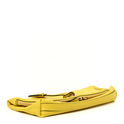 Alexander McQueen Grainy Calfskin Padlock Skull Clutch Yellow 4 of 14
