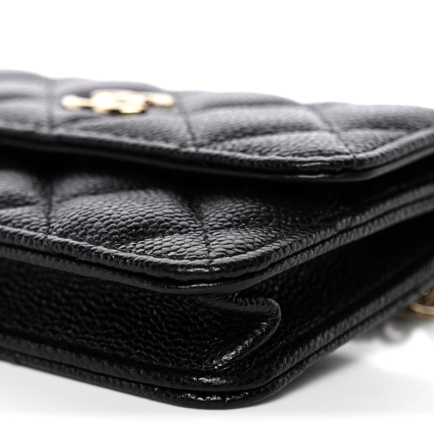 Caviar Quilted Bow Belt Bag Black