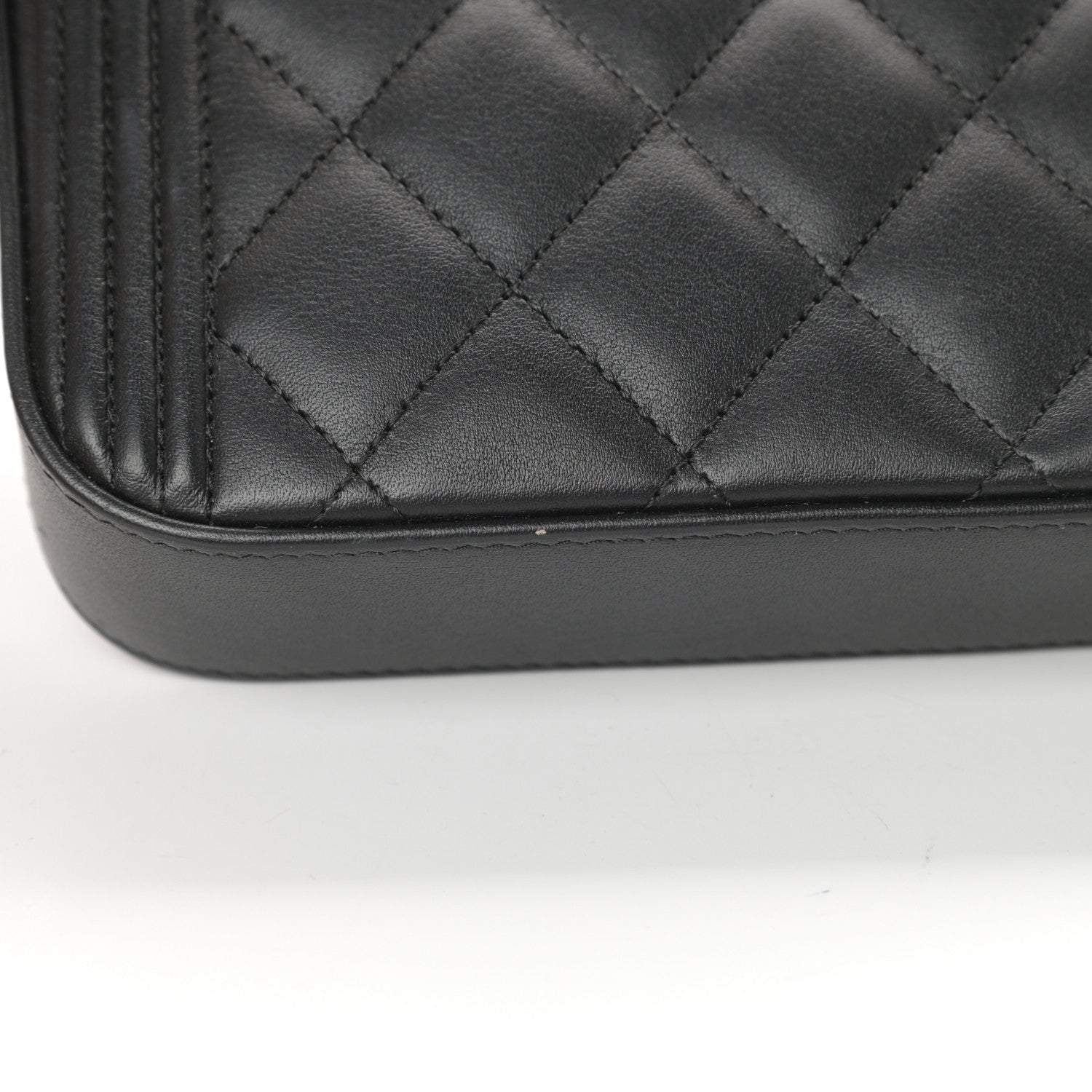 Chanel Lambskin Quilted Small Boy Clutch With Chain Black 14 of 18