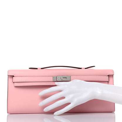 Hermes Swift Kelly Cut Clutch Pochette Rose Sakura 2 of 8