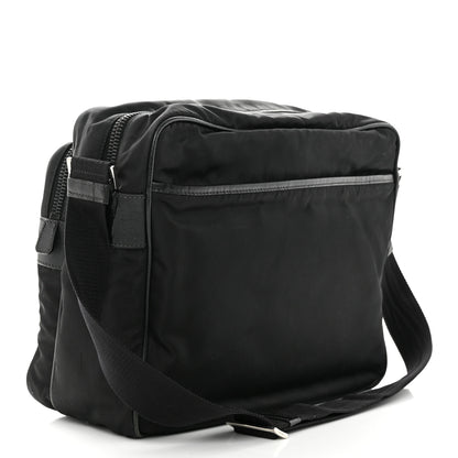 Prada Tessuto Nylon Saffiano Front Pocket Zip Messenger Black 3 of 19
