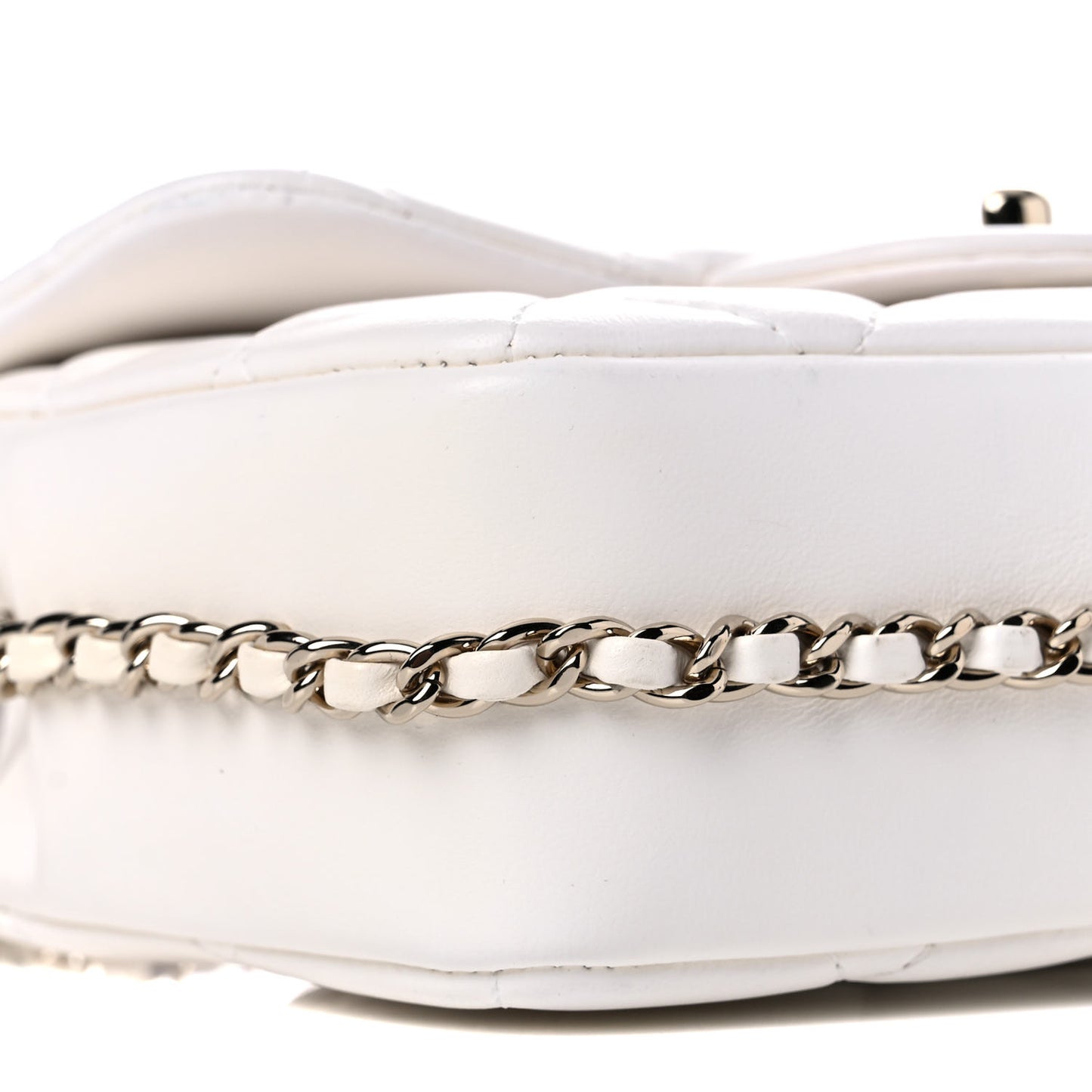 Lambskin Quilted Small My Precious Flap White