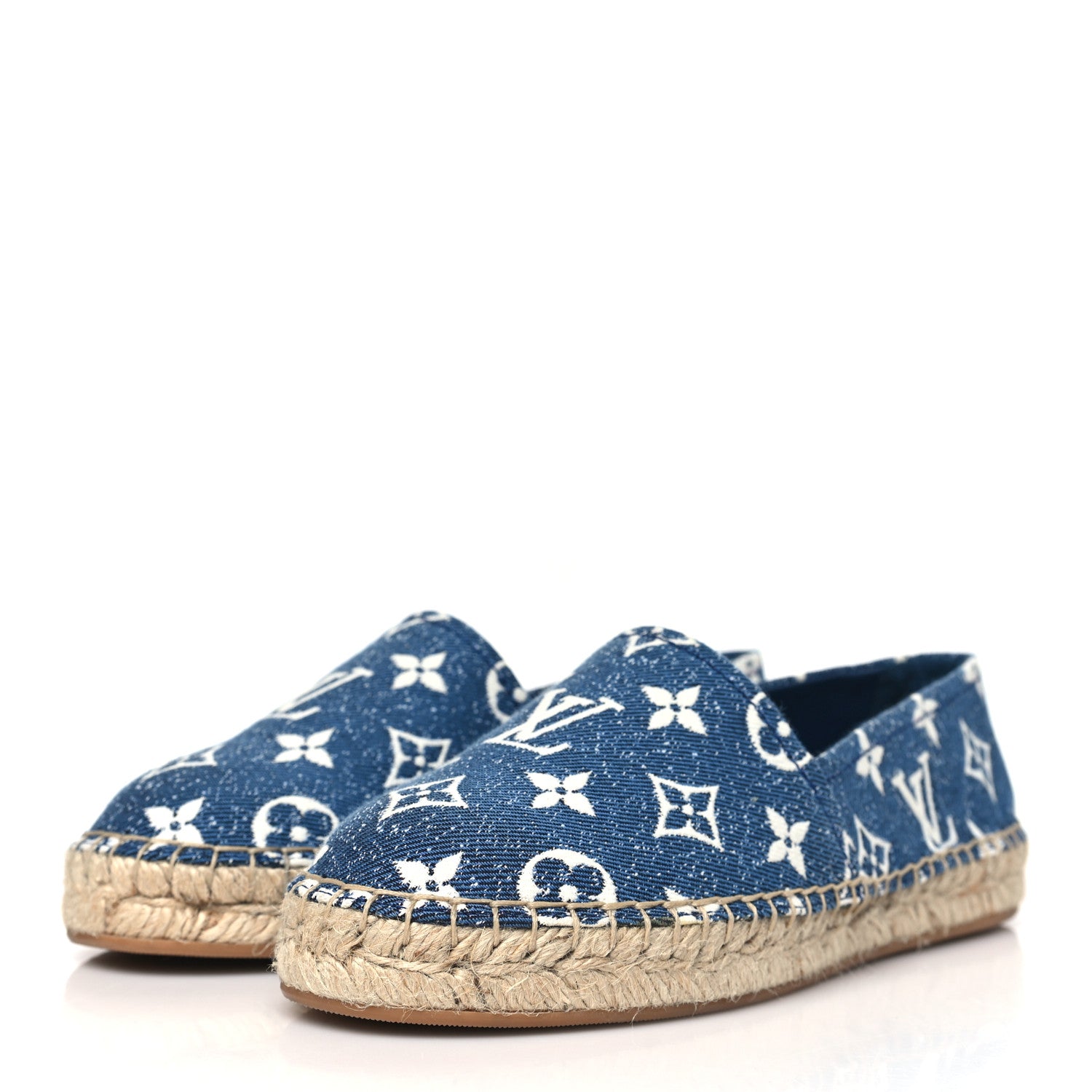 Louis Vuitton Monogram Denim Starboard Espadrille Flats 35 Blue 3 of 8