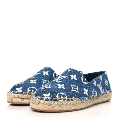 Louis Vuitton Monogram Denim Starboard Espadrille Flats 35 Blue 3 of 8