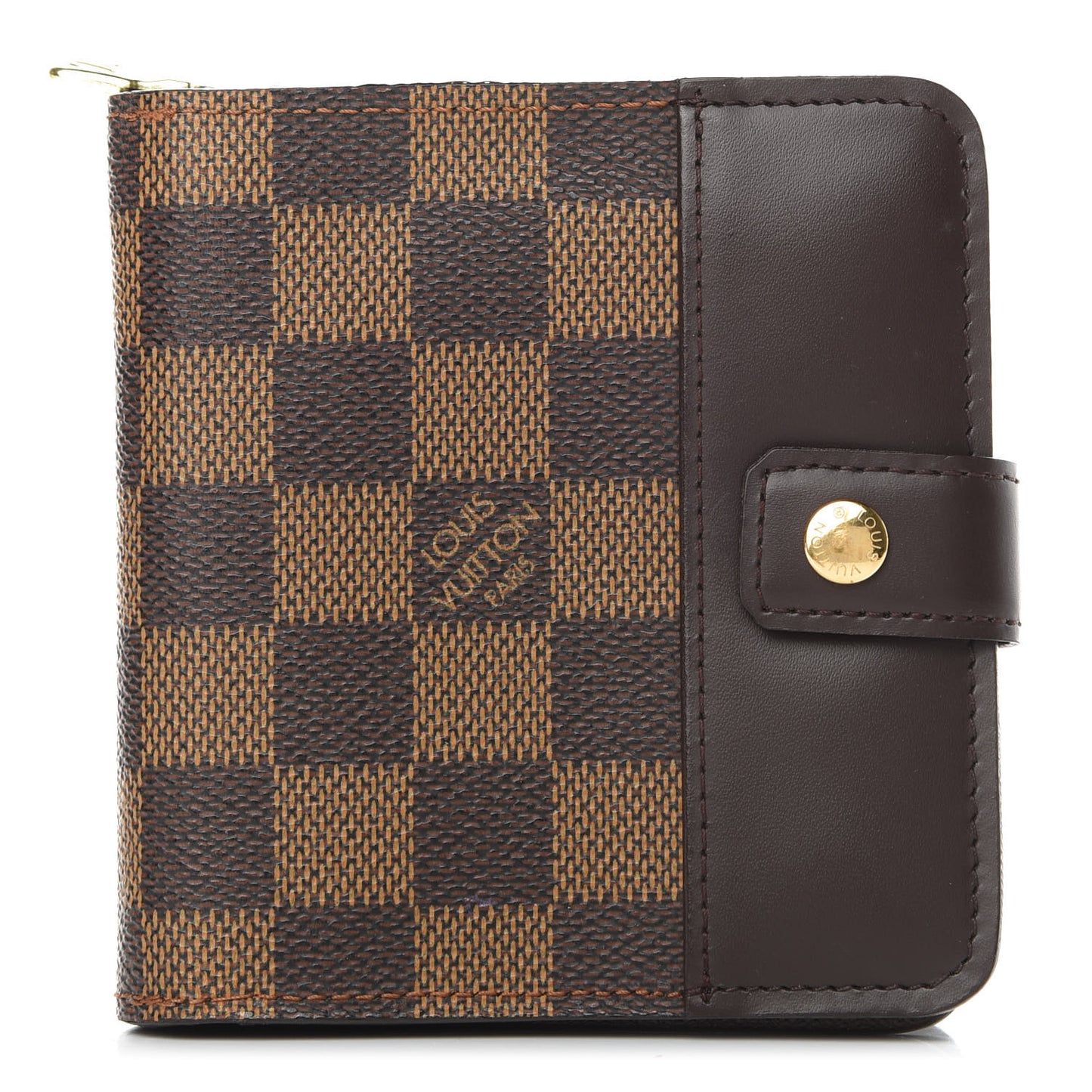 Damier Ebene Zippe Zipped Compact Wallet