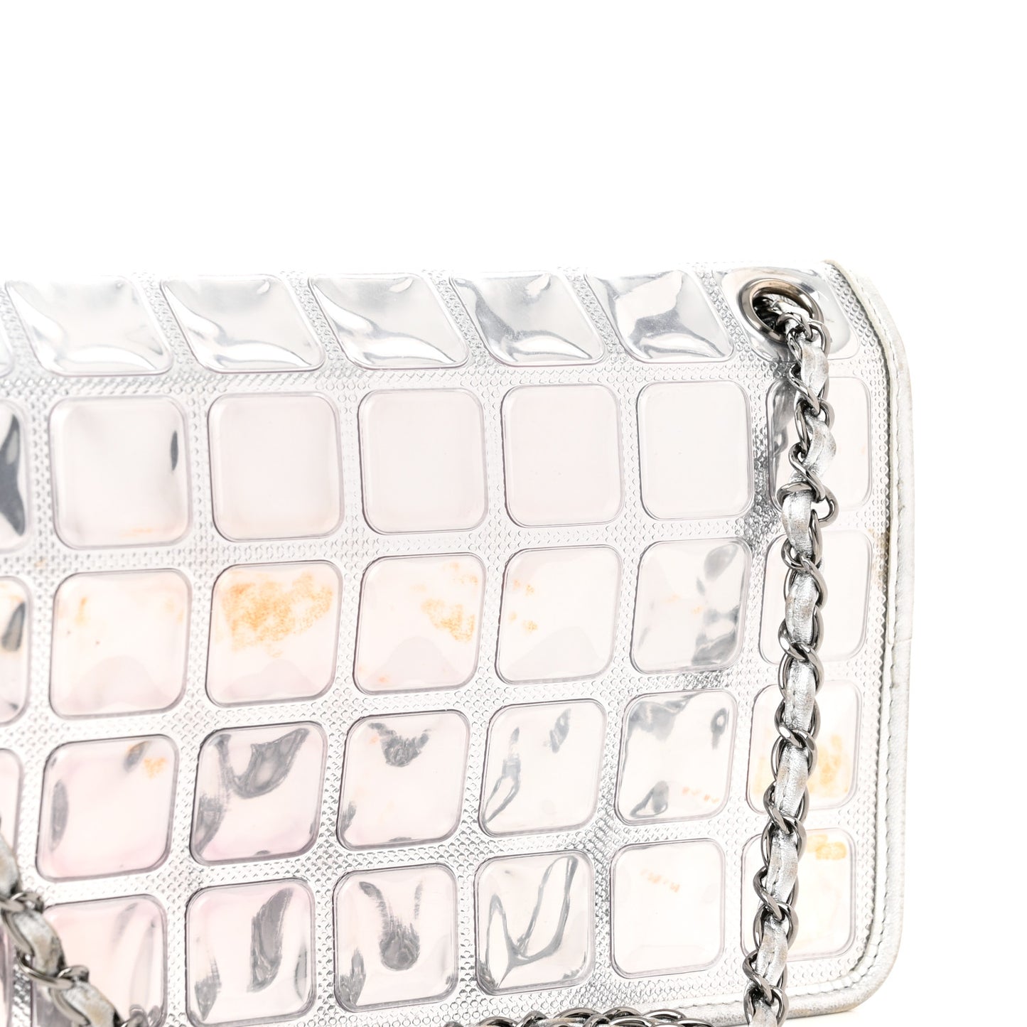 Vinyl Large Ice Cube Flap Silver