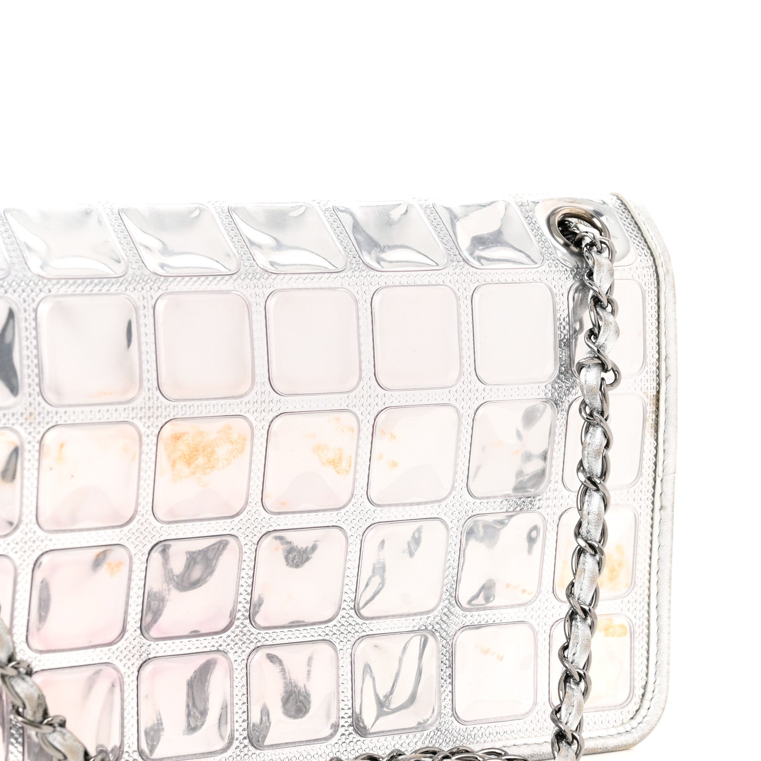 Chanel Vinyl Large Ice Cube Flap Silver 12 of 12