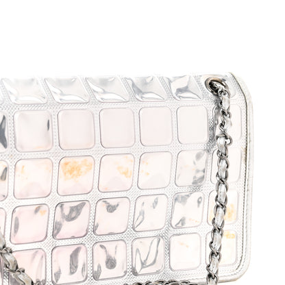 Chanel Vinyl Large Ice Cube Flap Silver 12 of 12