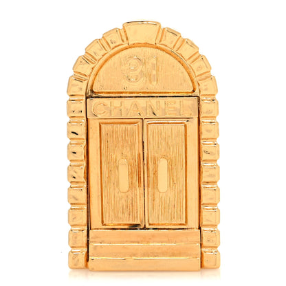 Chanel Metal 31 Rue Cambon Door Brooch Gold 1 of 3