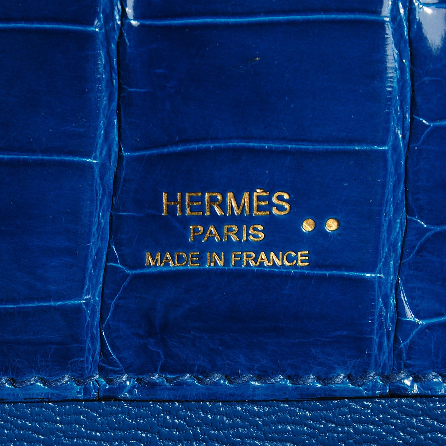 Hermes Shiny Niloticus Crocodile Kelly Cut Pochette Bleu Izmir 8 of 13