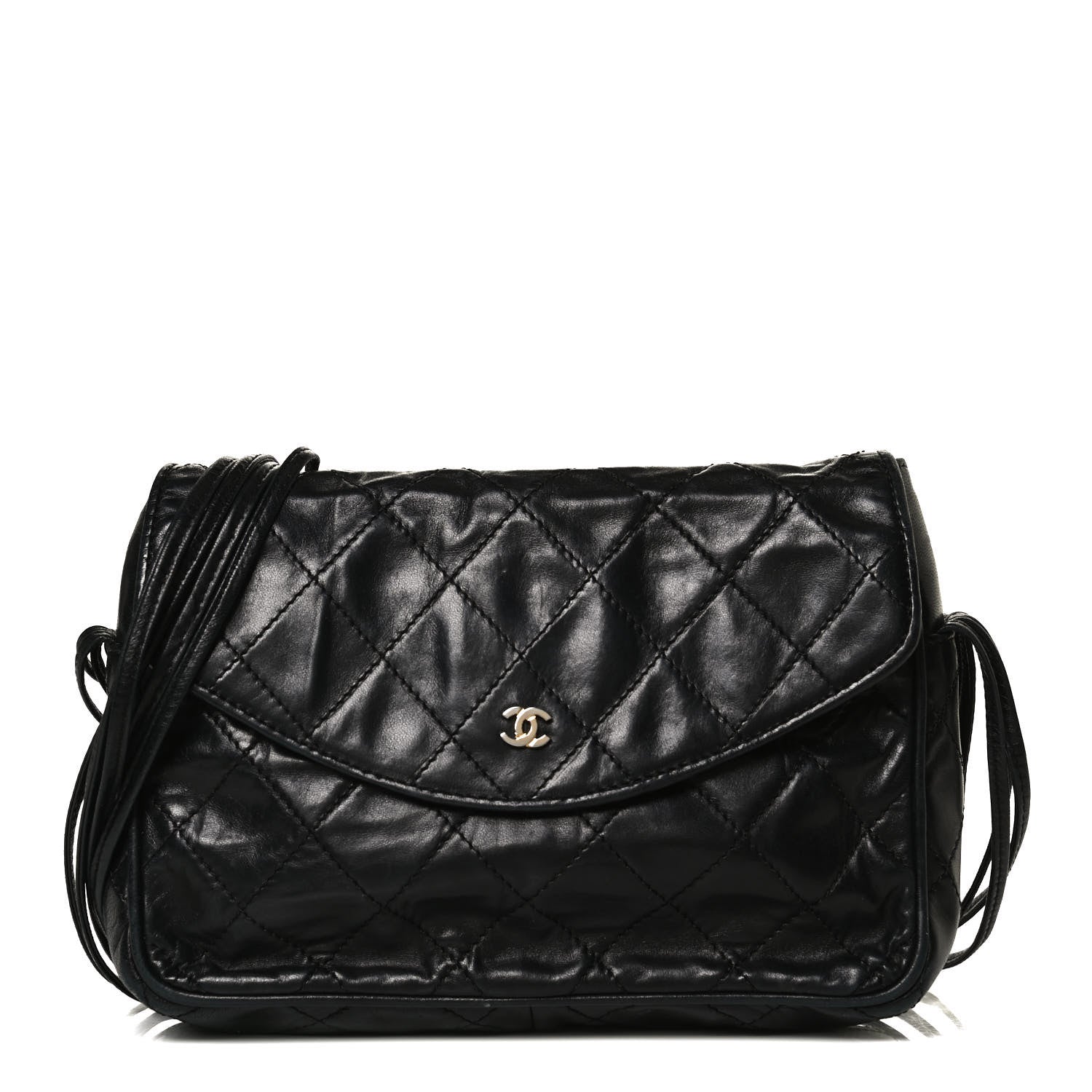 Chanel Lambskin Stitched Small Single Flap Black 2 of 13