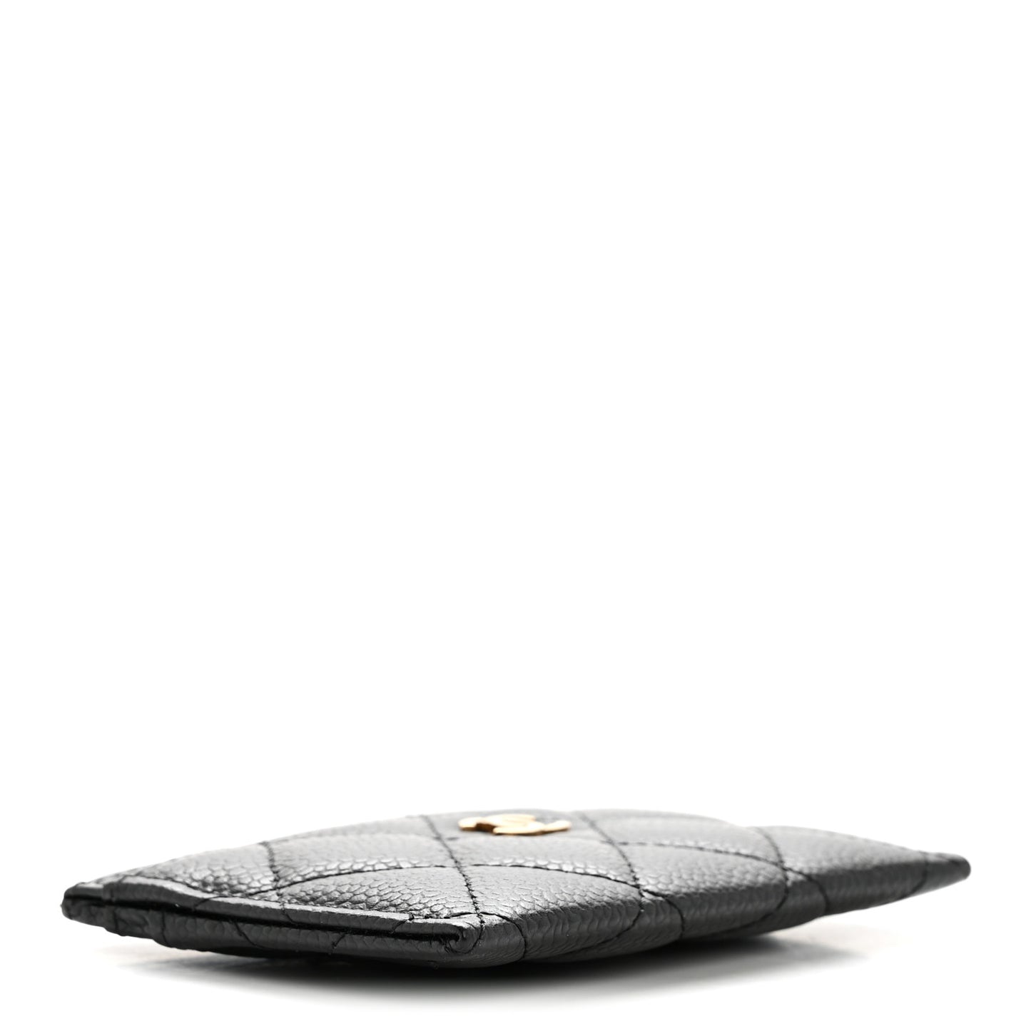 Caviar Quilted Card Holder Black