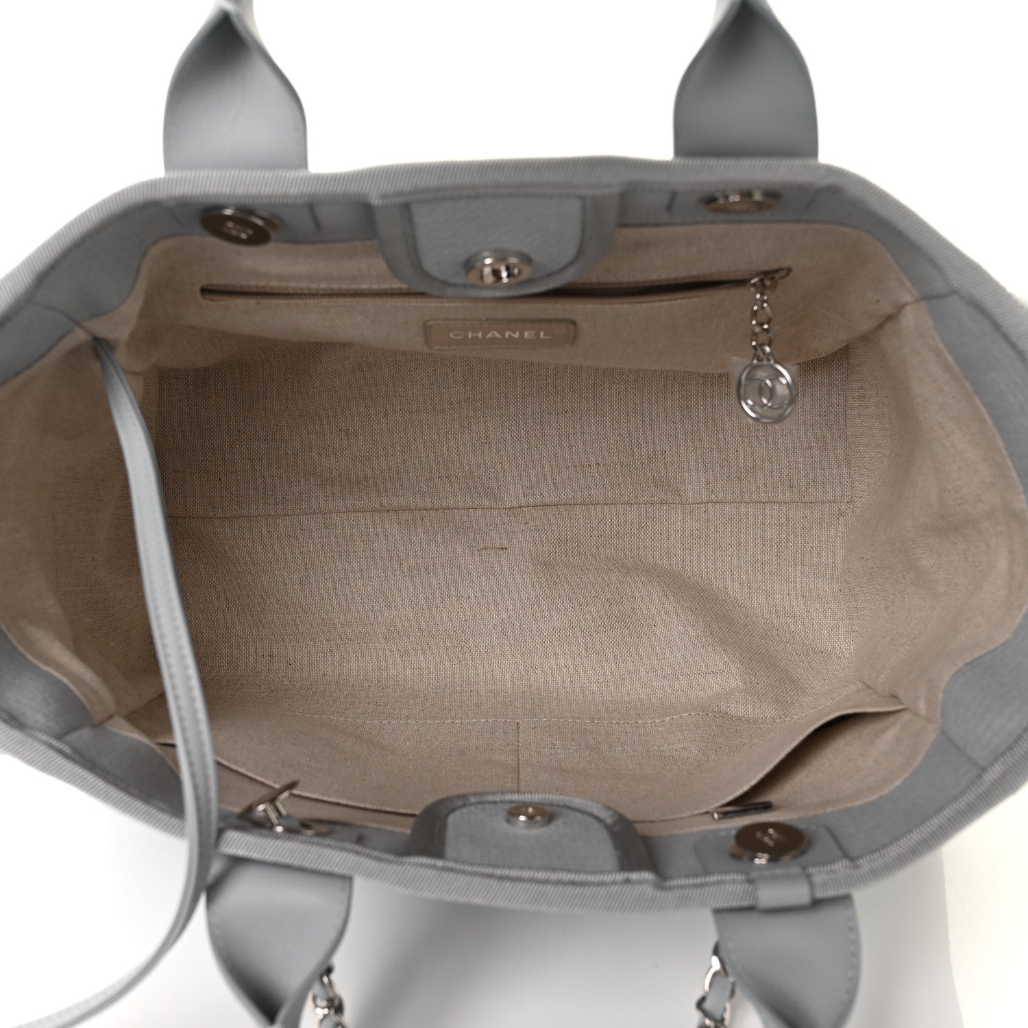 Chanel Mixed Fibers Small Deauville Tote Grey 4 of 10