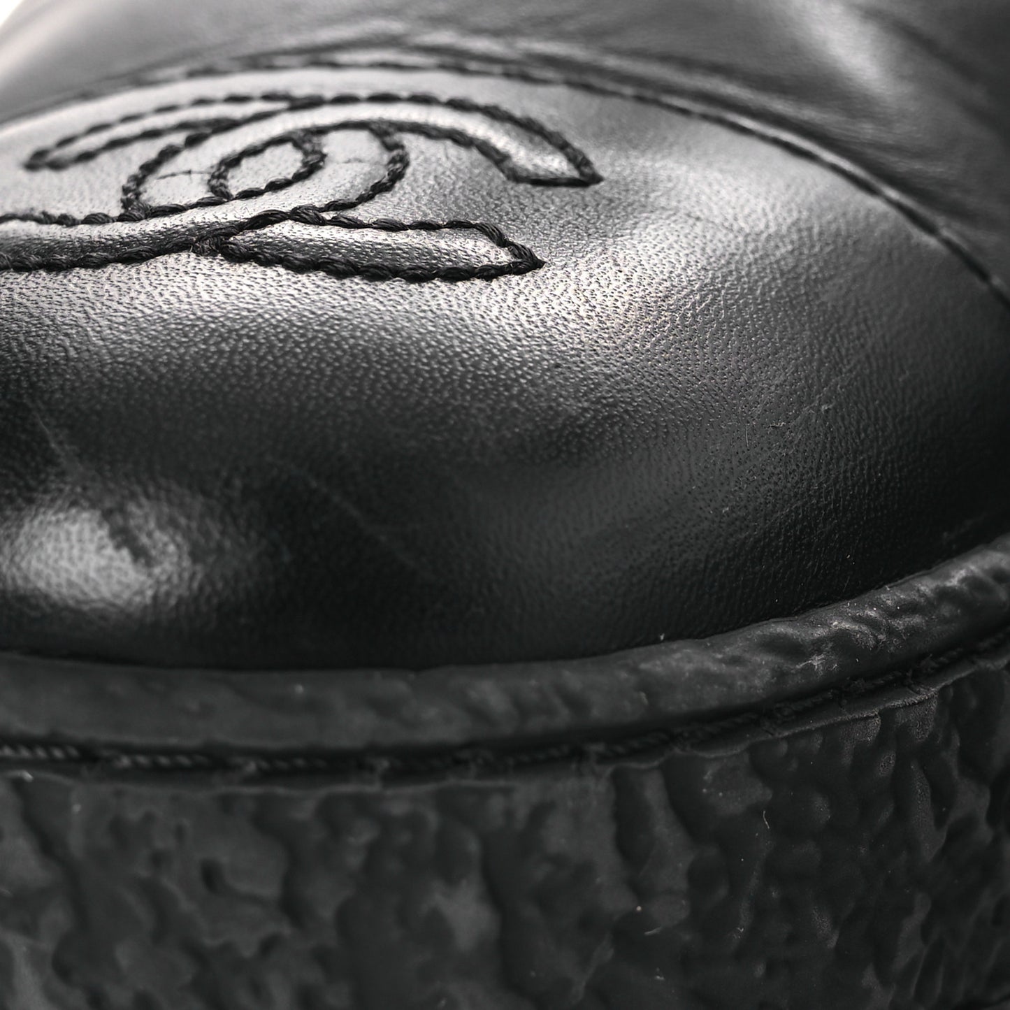 Calfskin Cap Toe CC Ankle Boots 38 Black