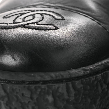Chanel Calfskin Cap Toe CC Ankle Boots 38 Black 11 of 12