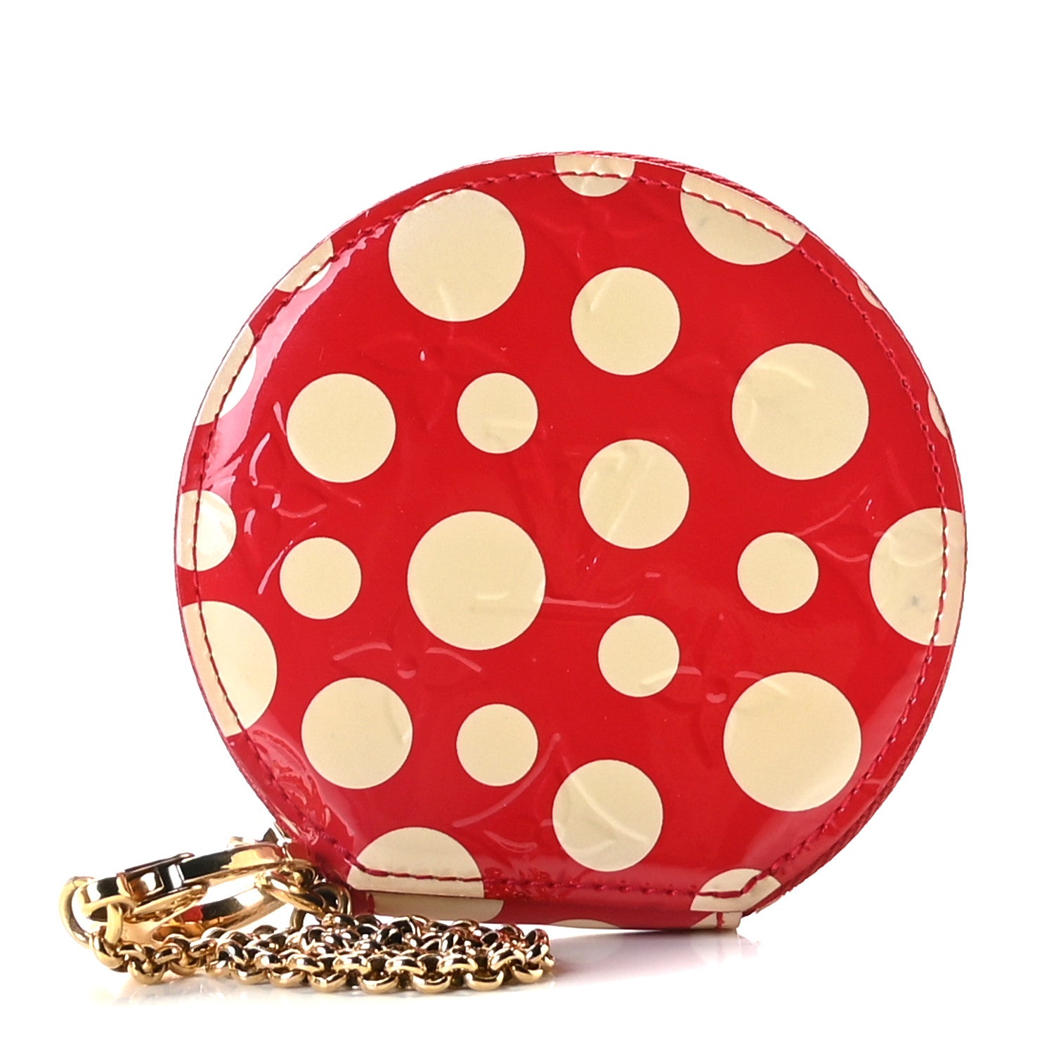 Louis Vuitton Vernis Kusama Infinity Dots Chapeau Coin Purse Red 1 of 10