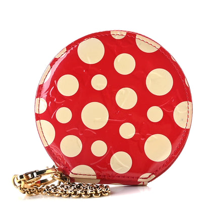 Louis Vuitton Vernis Kusama Infinity Dots Chapeau Coin Purse Red 1 of 10
