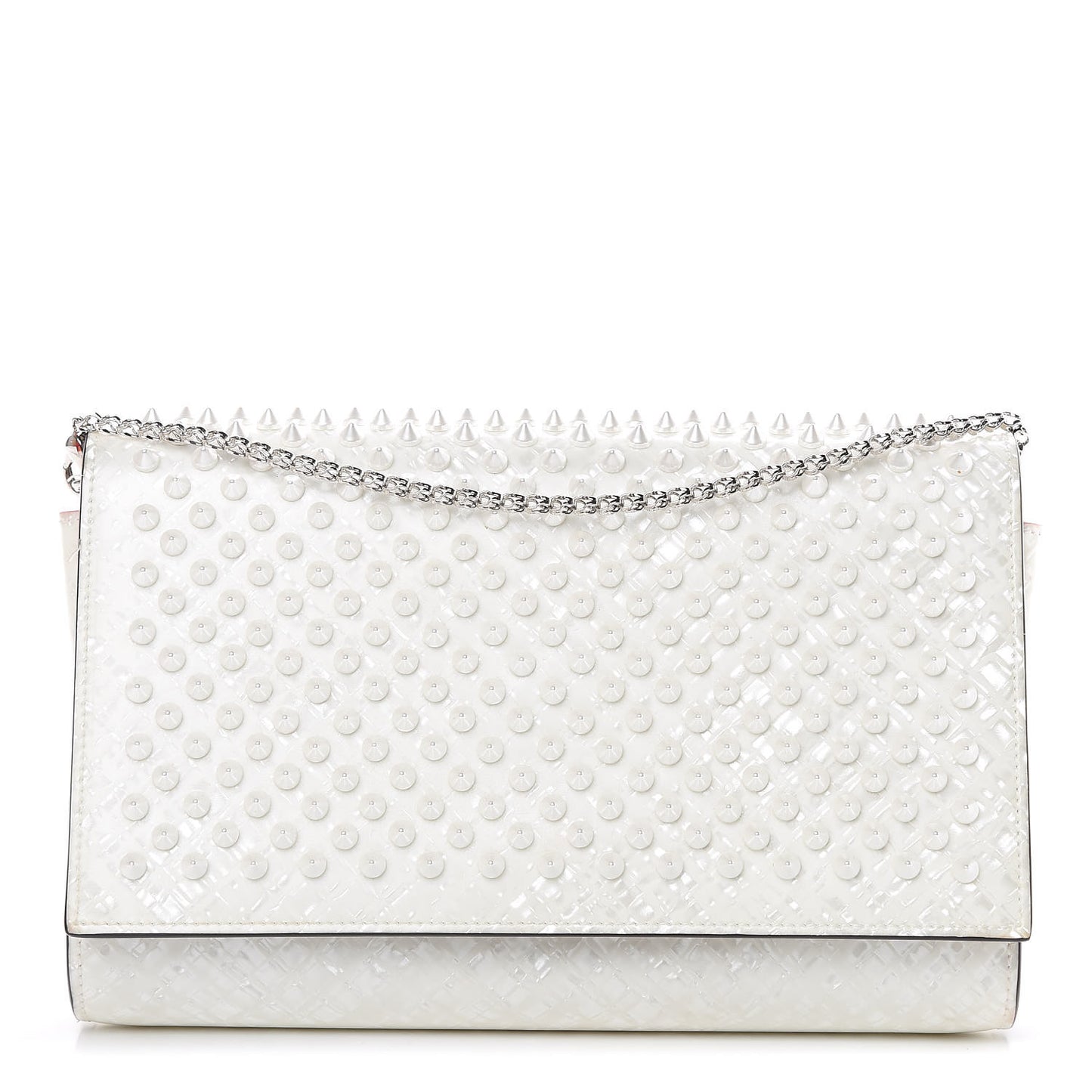 Patent Spikes Paloma Clutch White
