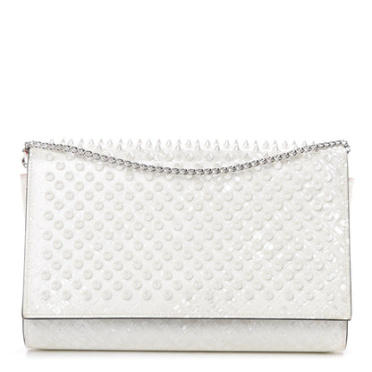 Christian Louboutin Patent Spikes Paloma Clutch White 1 of 16
