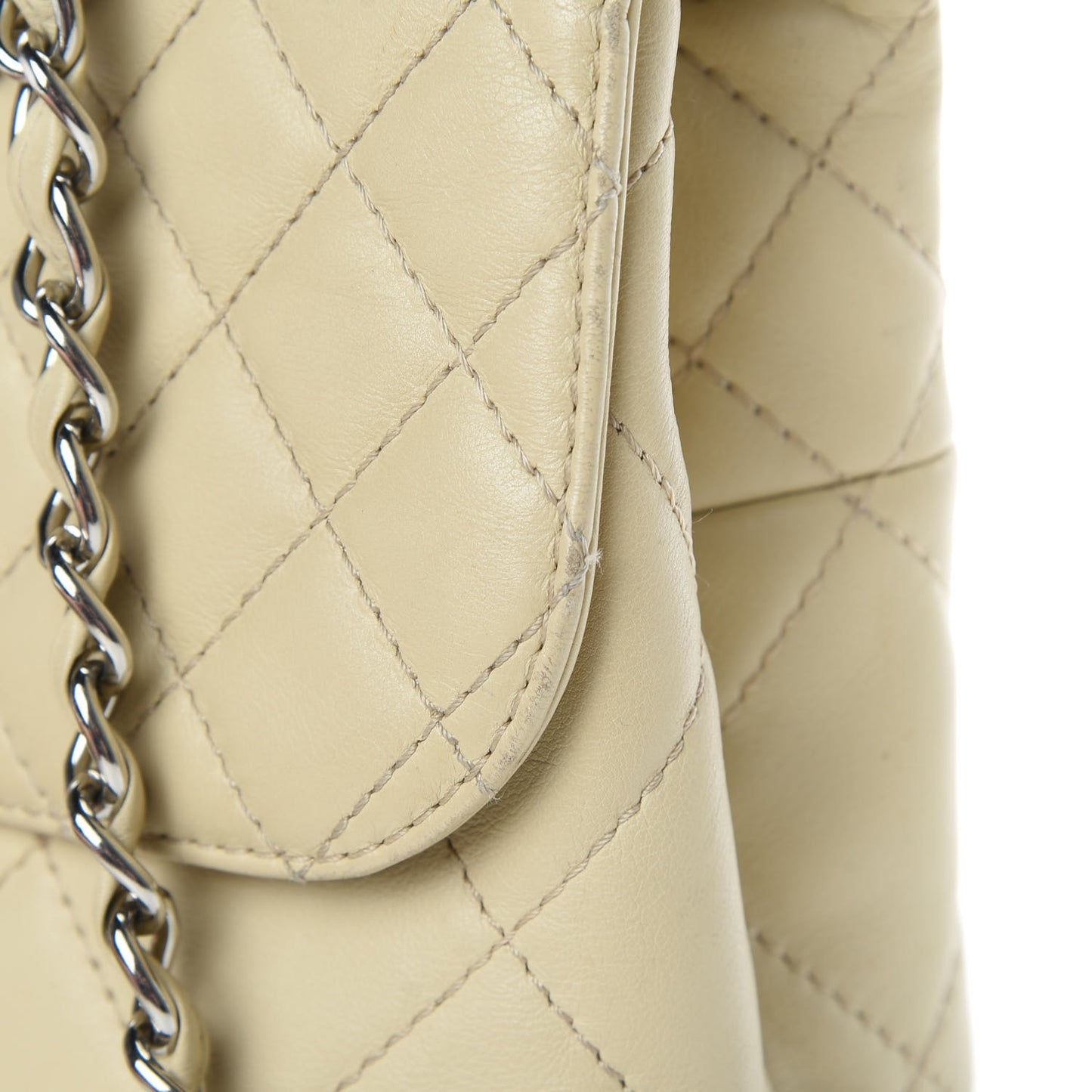 Calfskin Quilted In the Business Flap Bag Beige Clair