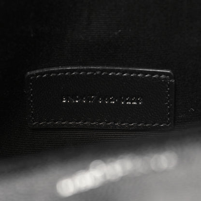 Saint Laurent Grain De Poudre Matelasse Chevron Monogram Envelope Clutch Black 7 of 10