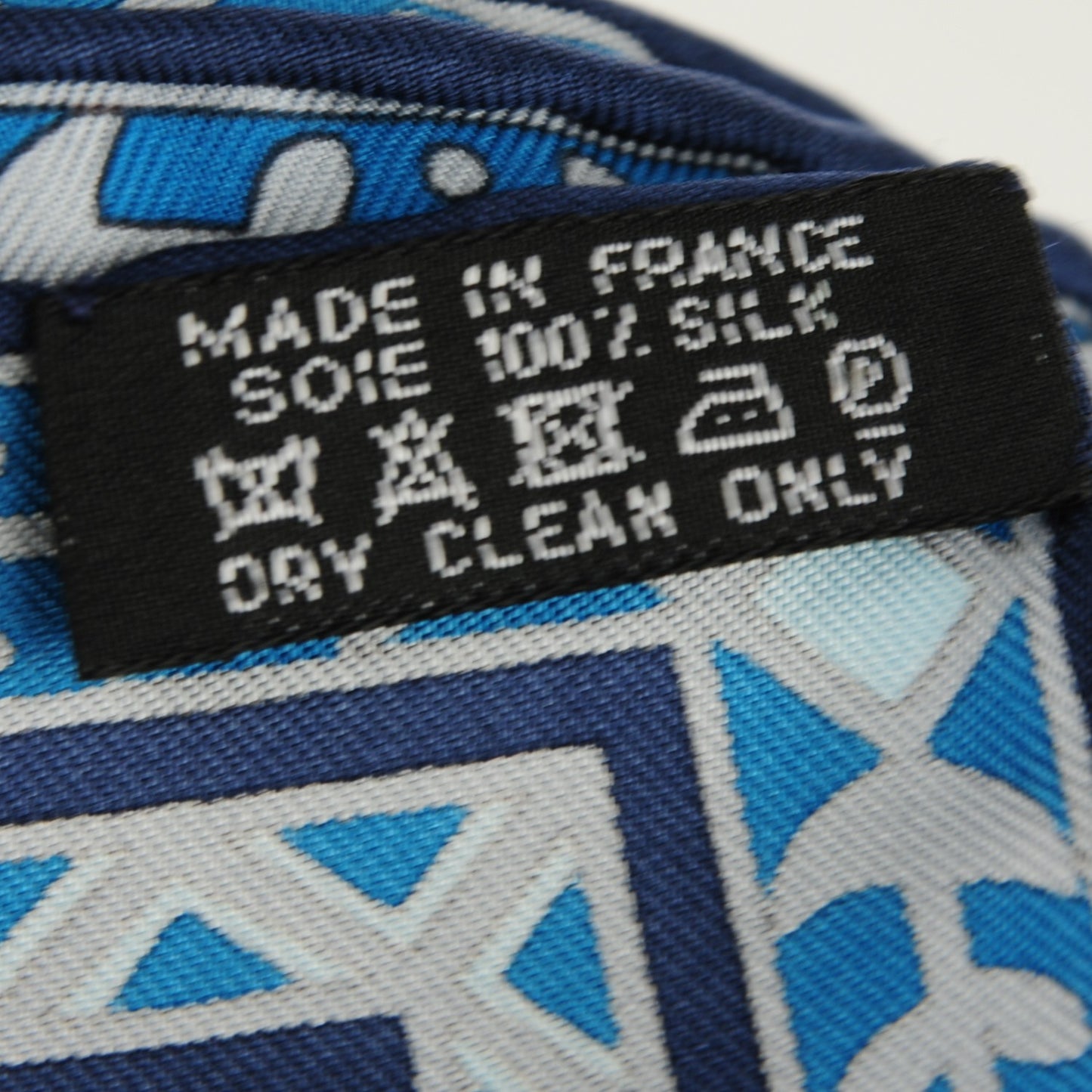 Silk Cavaliers du Caucase Scarf 90 Marine Gris Turquoise