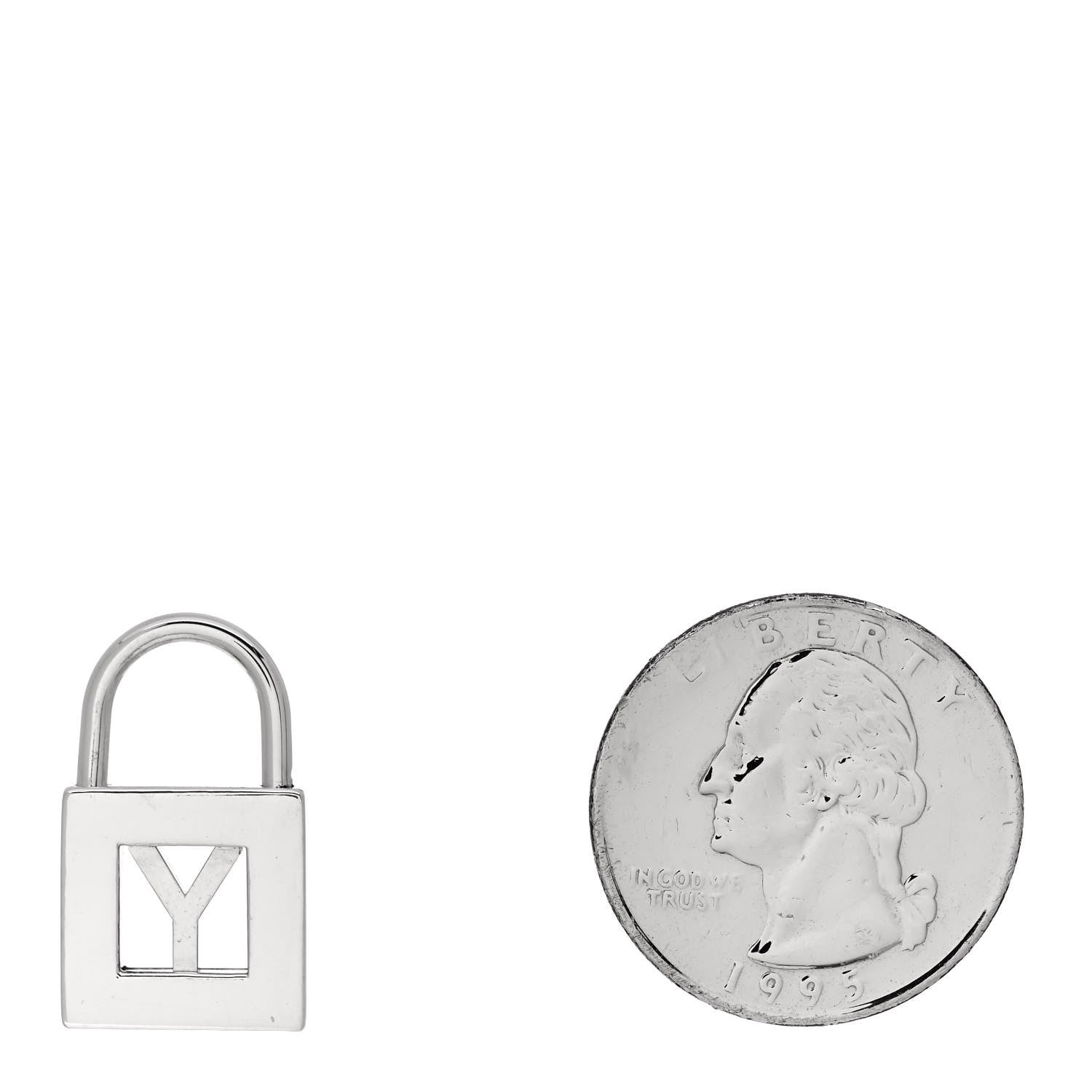 Tiffany Sterling Silver Letter Y Lock Charm Pendant 2 of 4