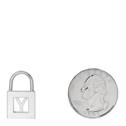 Tiffany Sterling Silver Letter Y Lock Charm Pendant 2 of 4