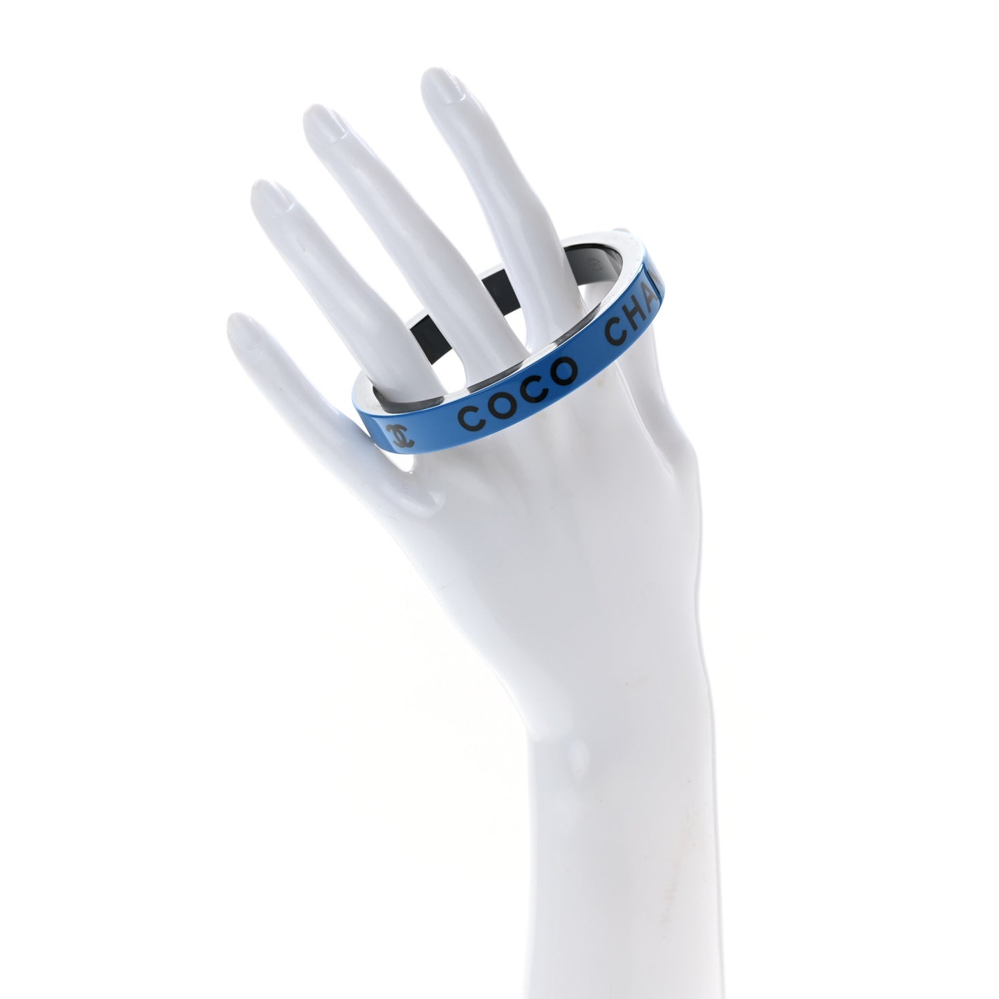 Resin Logo Bangle Bracelet Blue Black