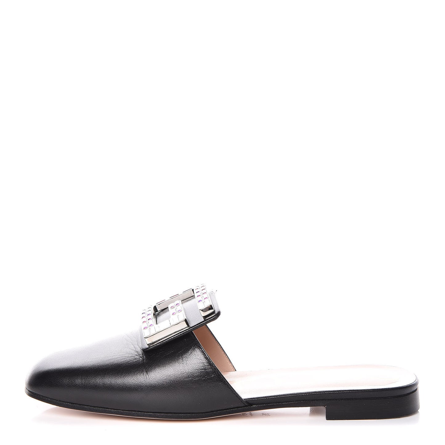 Malaga Kid Crystal Square G Madelyn Mules 35 Black