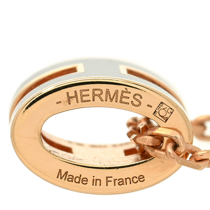 Hermes Lacquered Rose Gold Mini Pop H Pendant Necklace Black 5 of 5