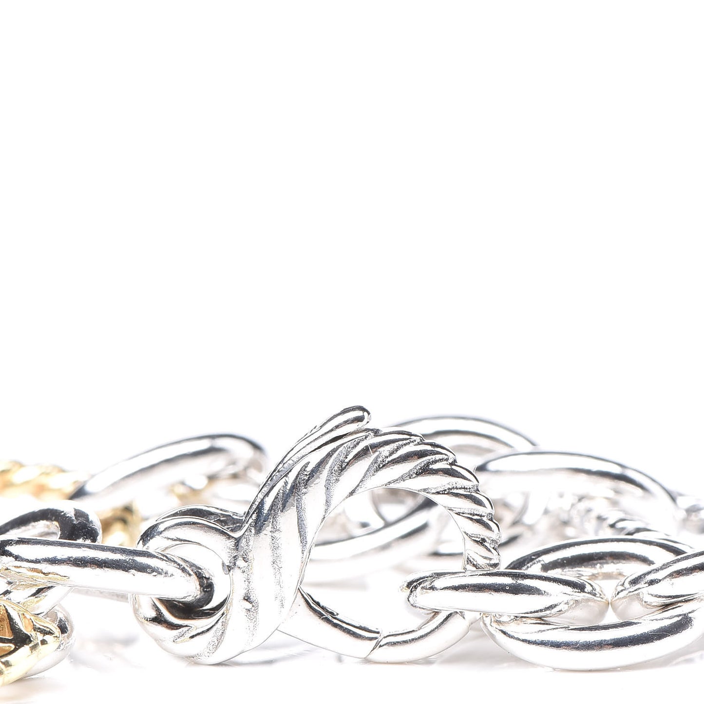 Sterling Silver 18K Yellow Gold Figaro Link Bracelet