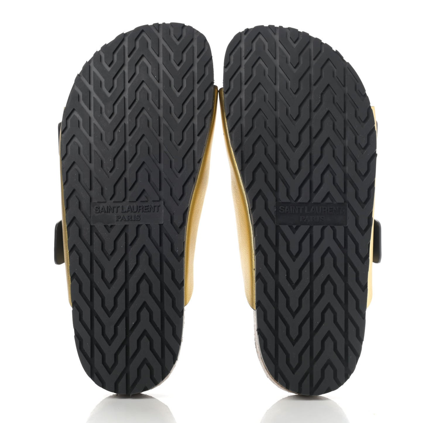 Calfskin Metallic Jimmy Cross Slides 37.5 Gold