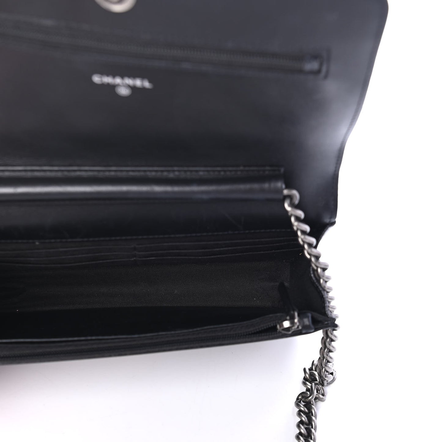 Caviar Quilted Boy Wallet On Chain WOC Black