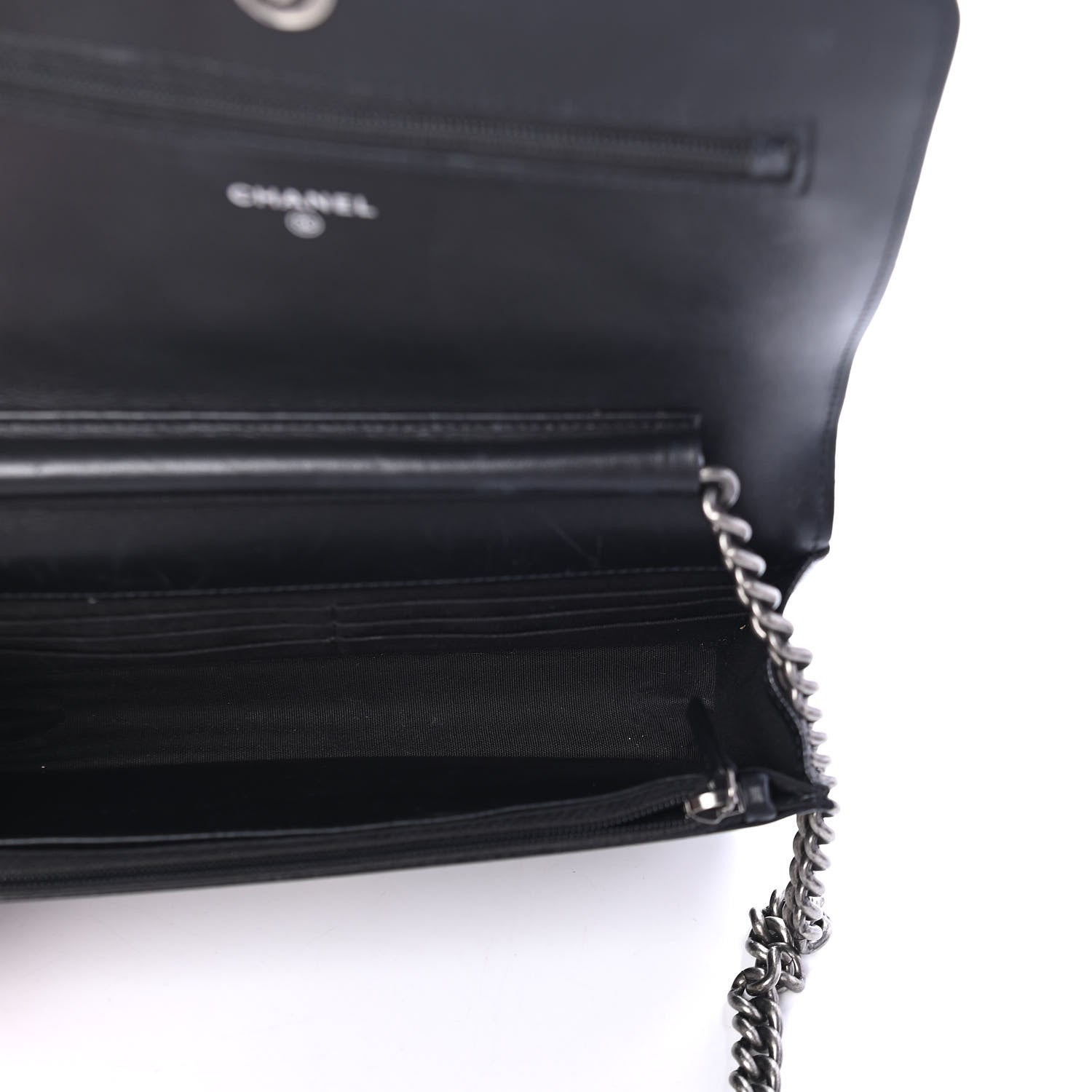 Chanel Caviar Quilted Boy Wallet On Chain WOC Black 4 of 5