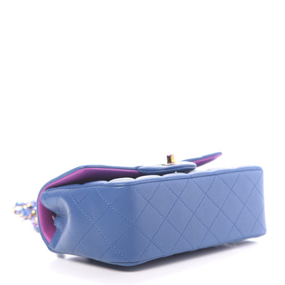 Chanel Lambskin Quilted Mini Rectangular Flap Blue Purple 4 of 12