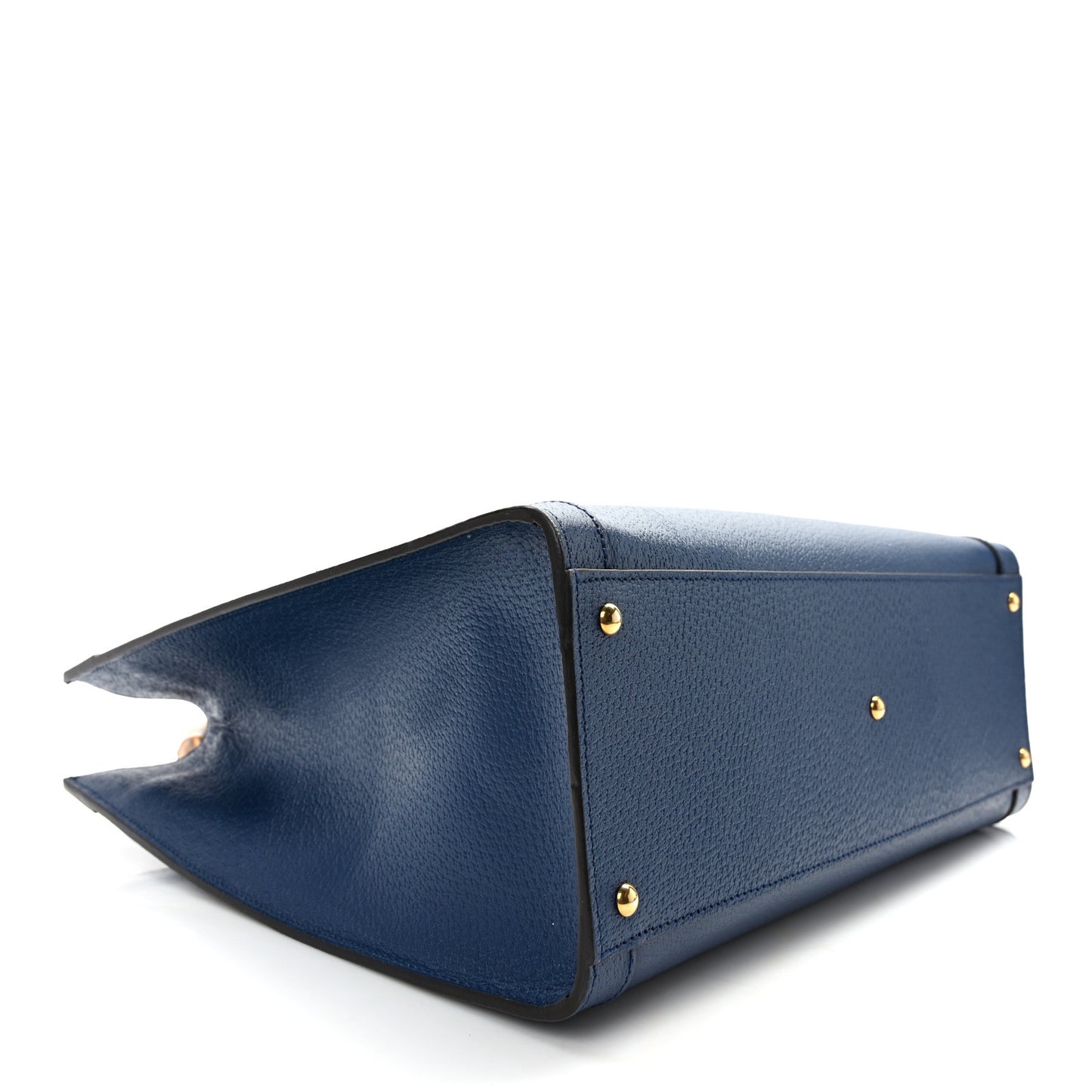 Textured Dollar Calfskin Web Medium Diana Tote Bag Royal Crop