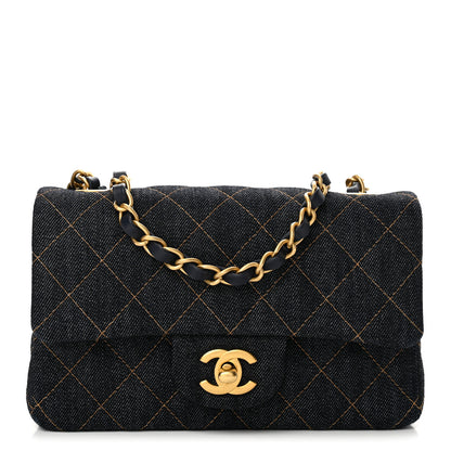 Chanel Denim Quilted Mini Rectangular Flap Dark Blue 1 of 11