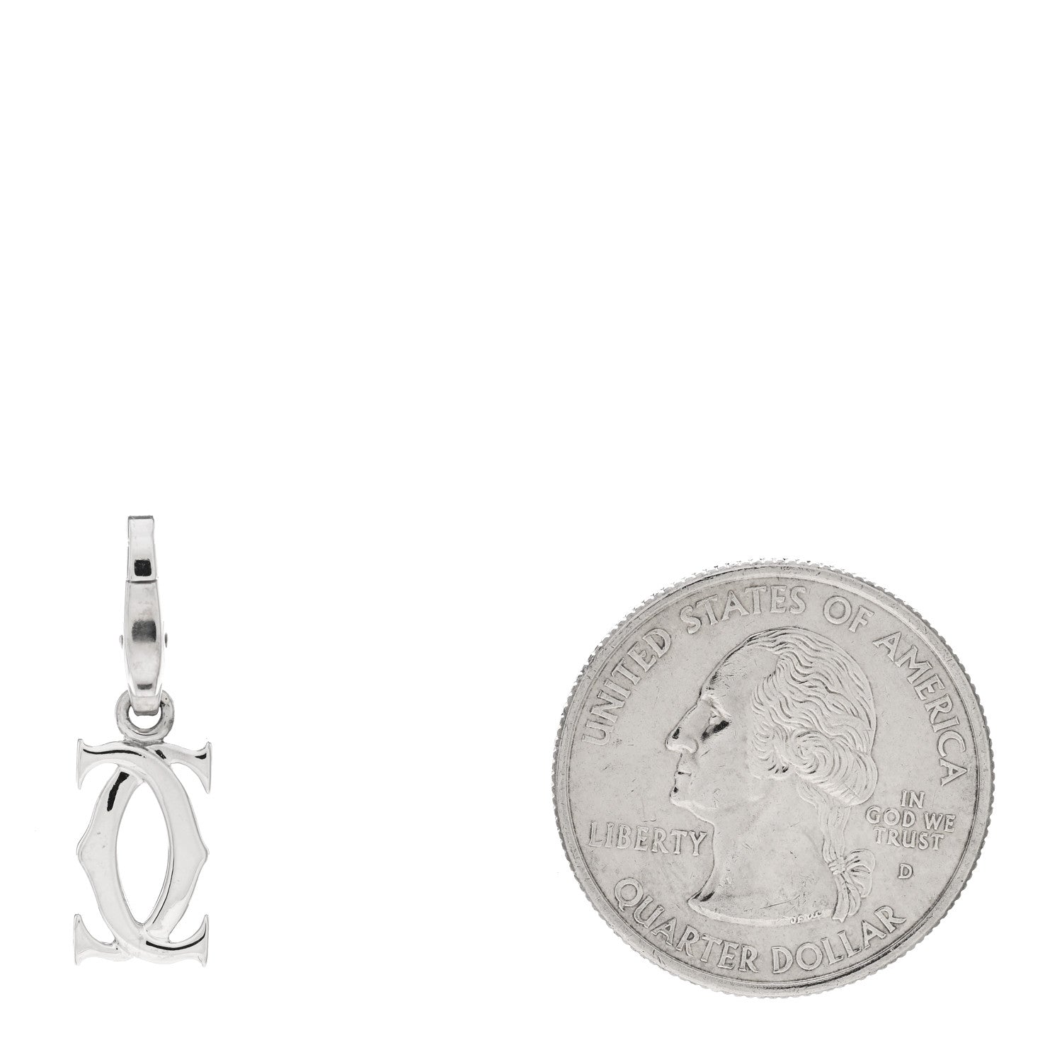 Cartier 18K White Gold Logo Charm 2 of 4