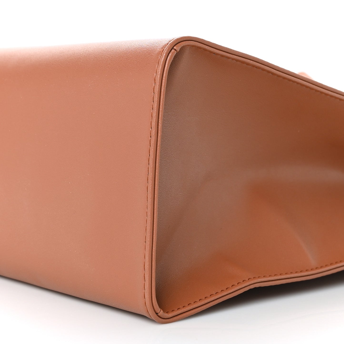 Vegan Leather Medium Shopping Bag Tan