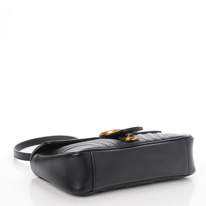 Gucci Calfskin Matelasse Small GG Marmont Shoulder Bag Black 4 of 7