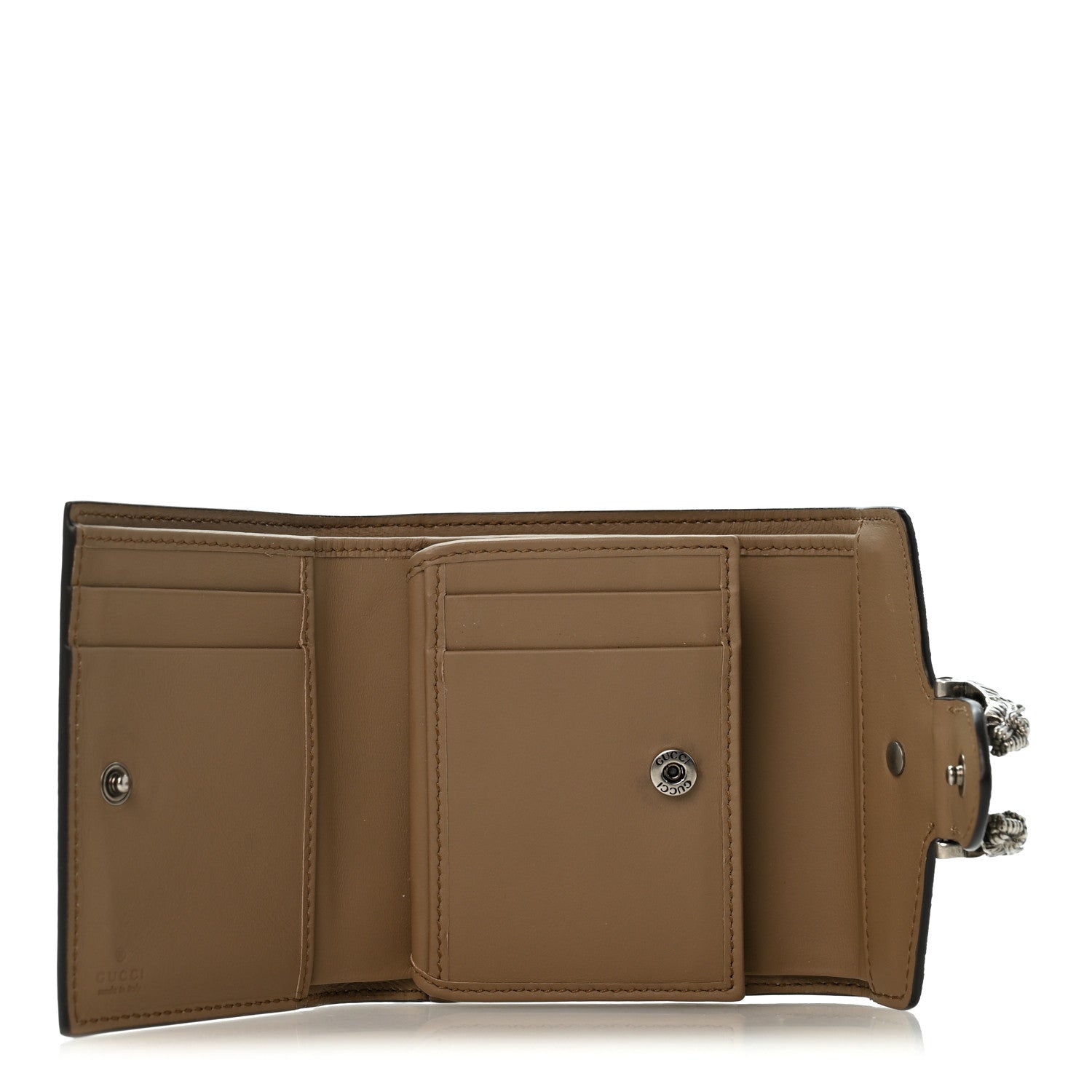 Gucci GG Supreme Monogram Dionysus Card Case Wallet Beige Taupe 5 of 8