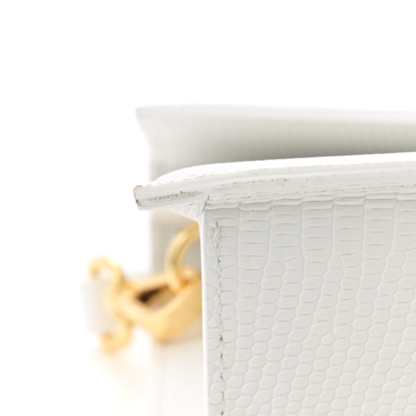 Calfskin Lizard Embossed Le Grand Bambino White