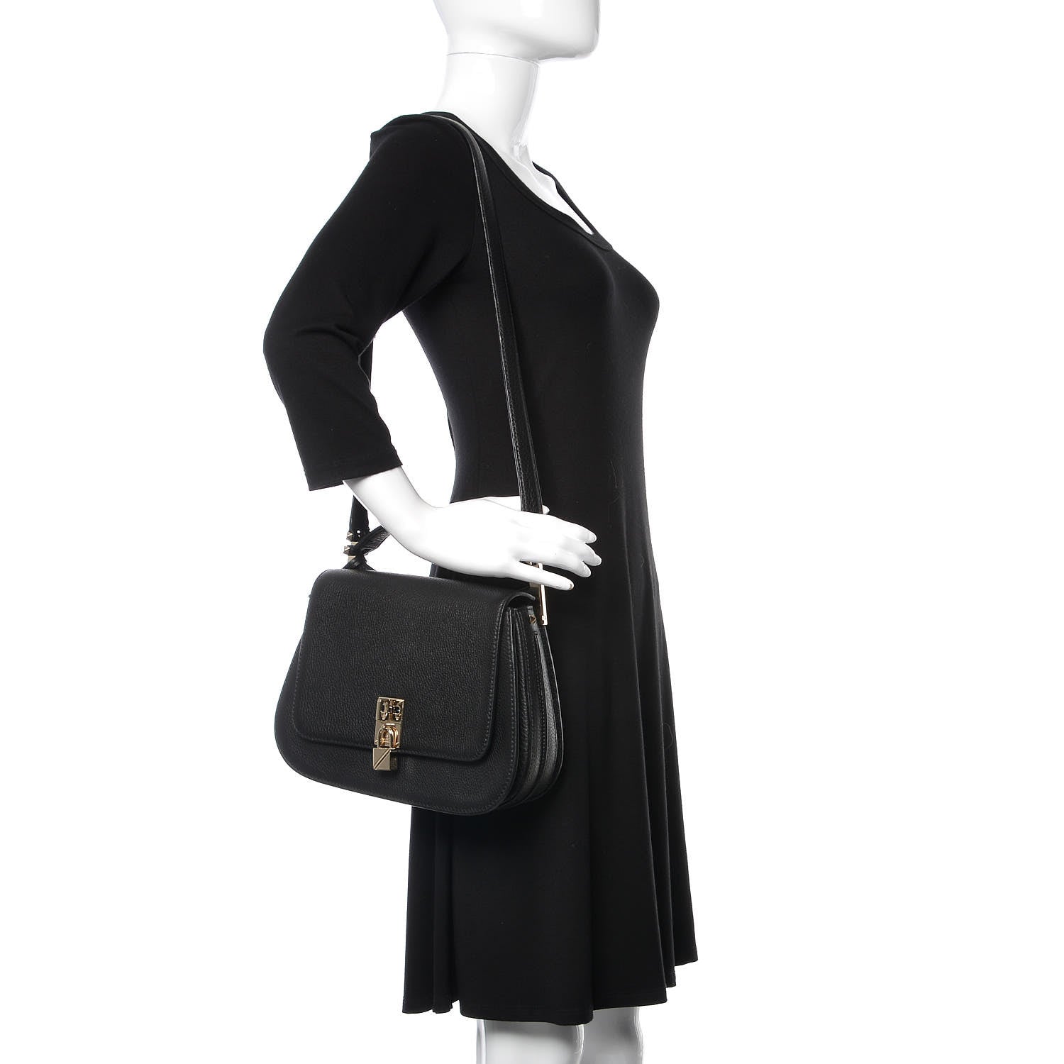 Valentino Garavani Pebbled Calfskin Joylock Flap Messenger Bag Black 2 of 9