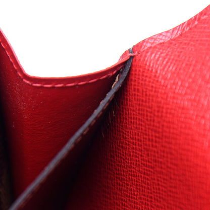 Louis Vuitton Damier Ebene Emilie Wallet Red 7 of 8