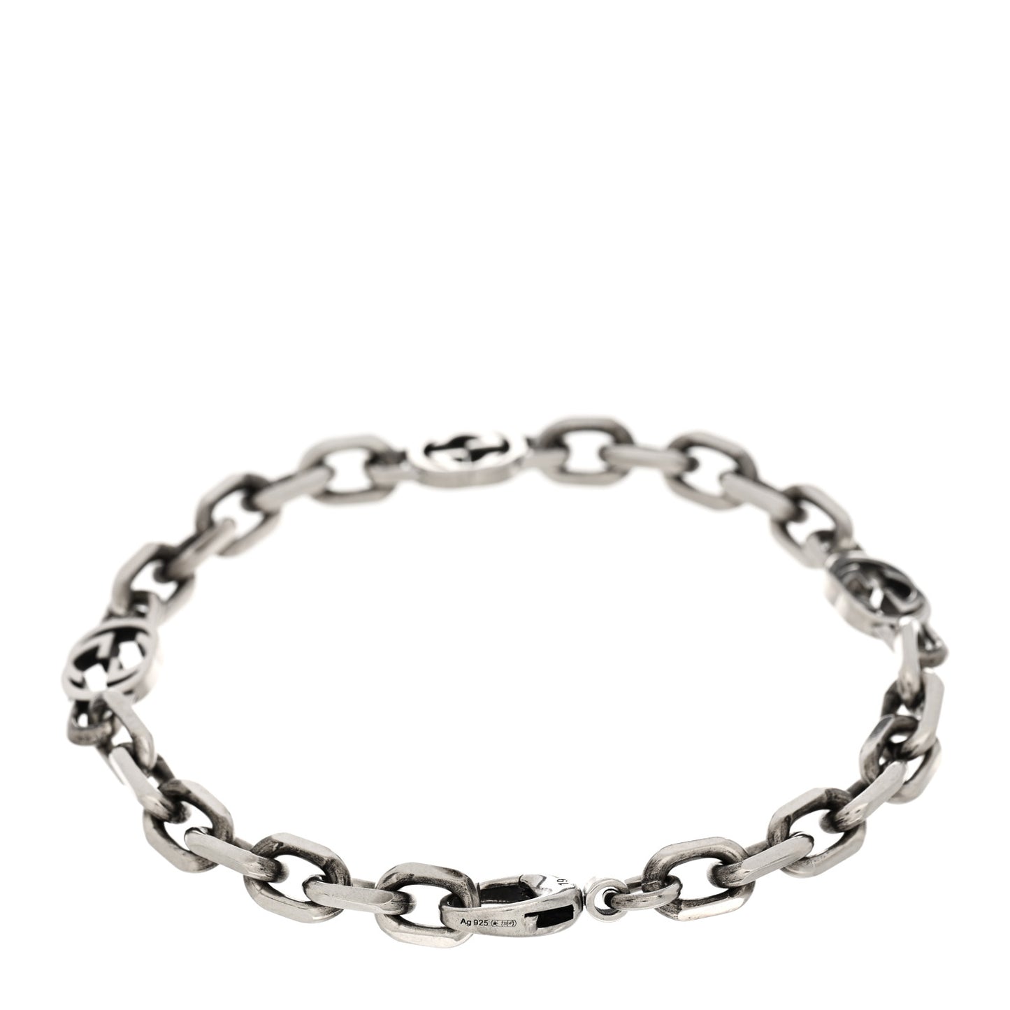 Sterling Silver Narrow Interlocking G Link Bracelet